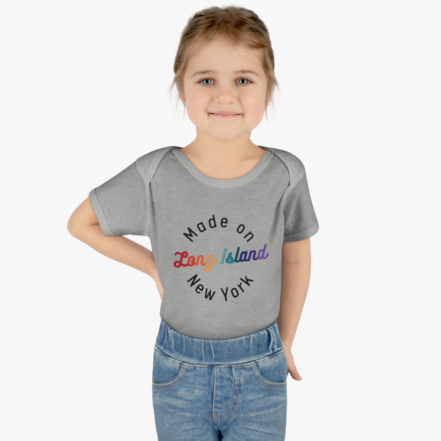 Made on Long Island baby bodysuit