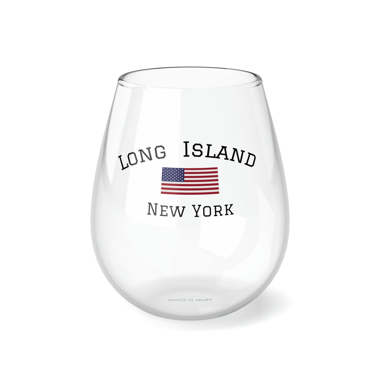 Long Island, New York Stemless Wine Glass, 11.75oz