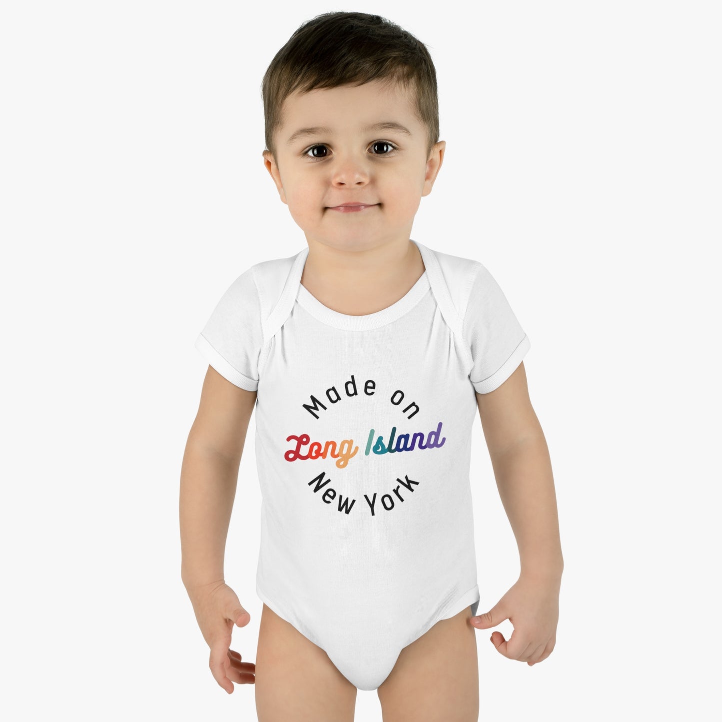Made on Long Island baby bodysuit