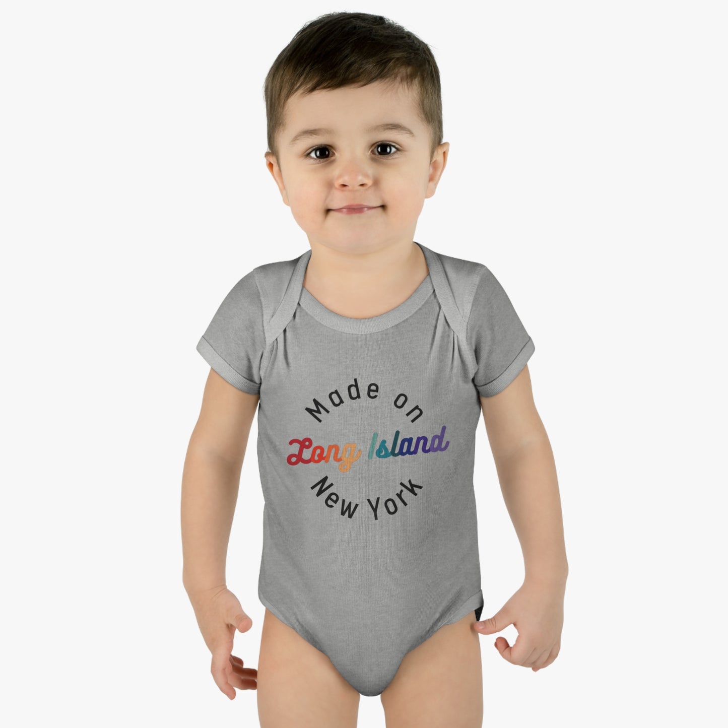 Made on Long Island baby bodysuit
