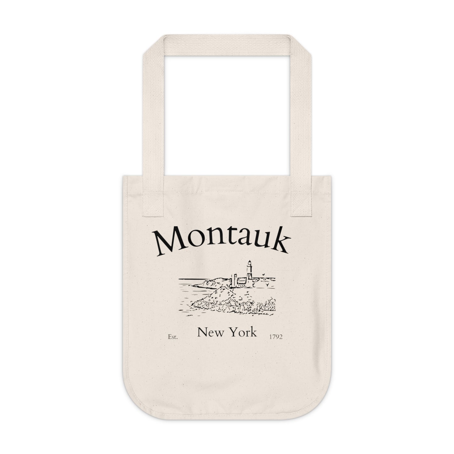 Montauk Lighthouse Organic Canvas Tote Bag