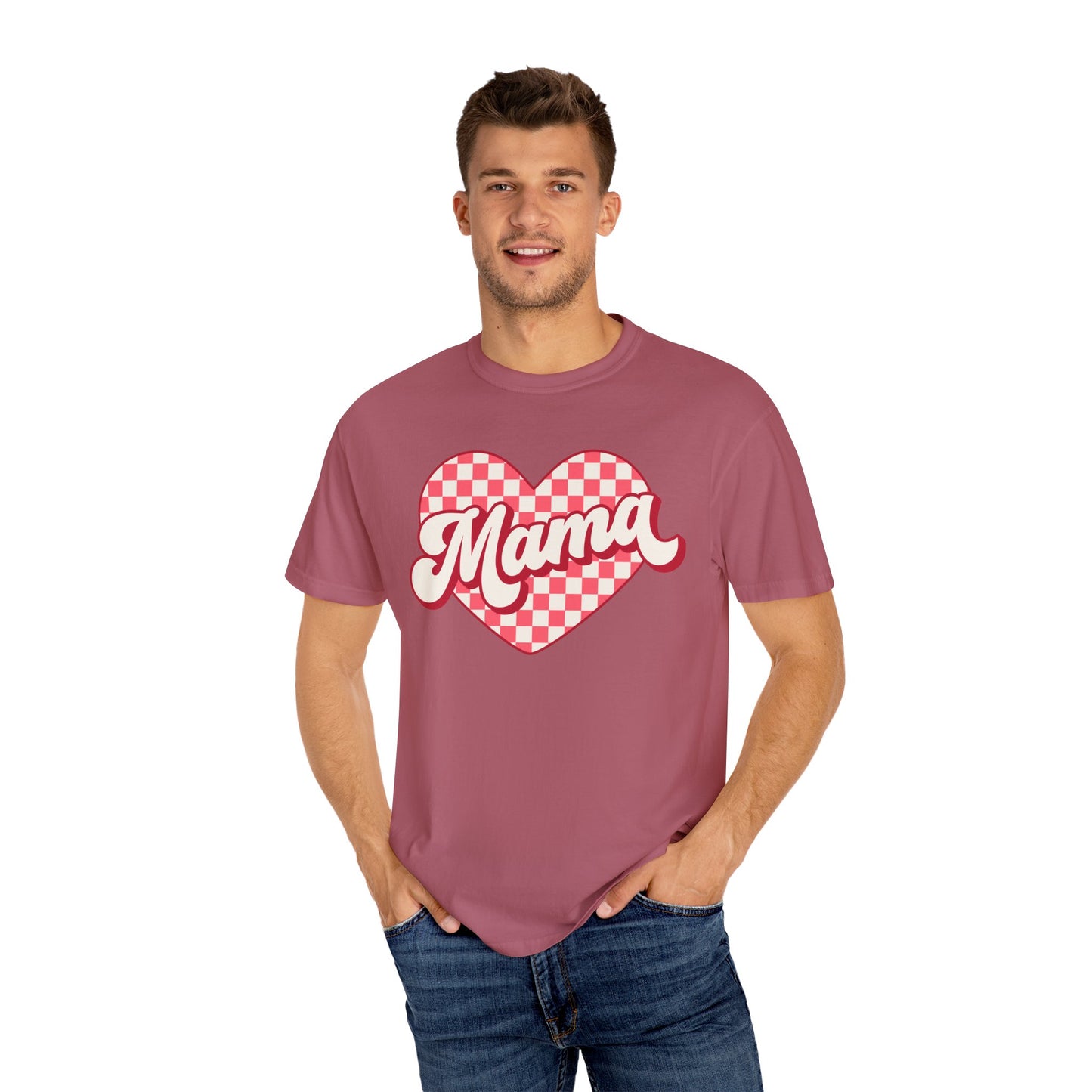 Valentine's Day Heart Mama Comfort Colors Shirt, Love Tee, Holiday Gift, Valentine's Day Shirt, Unisex Tee, Heart Tshirt