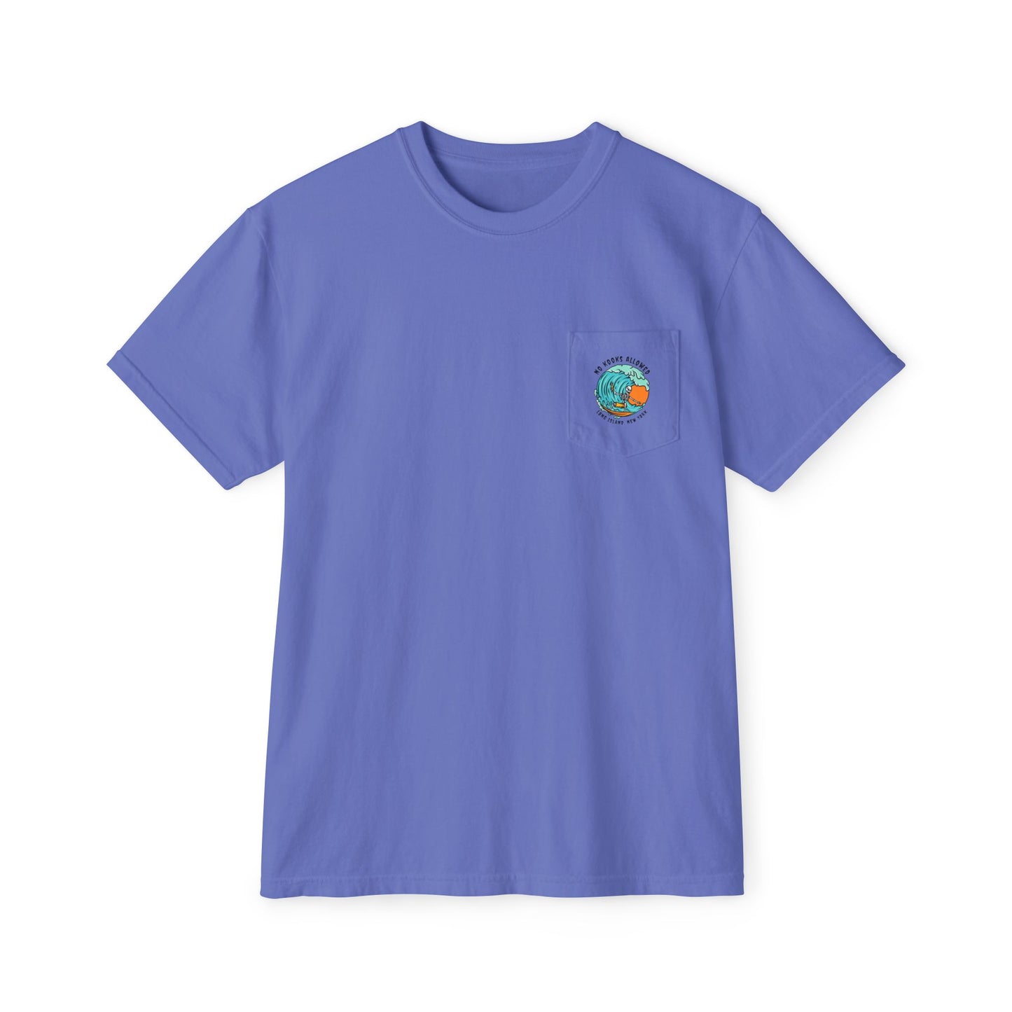 "No Kooks Allowed" Skeleton Surfer Pocket T-Shirt