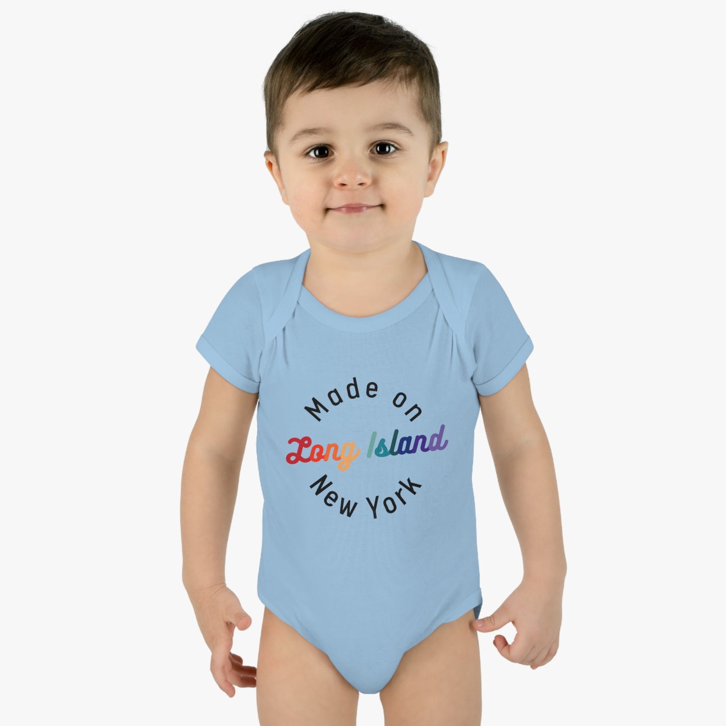 Made on Long Island baby bodysuit