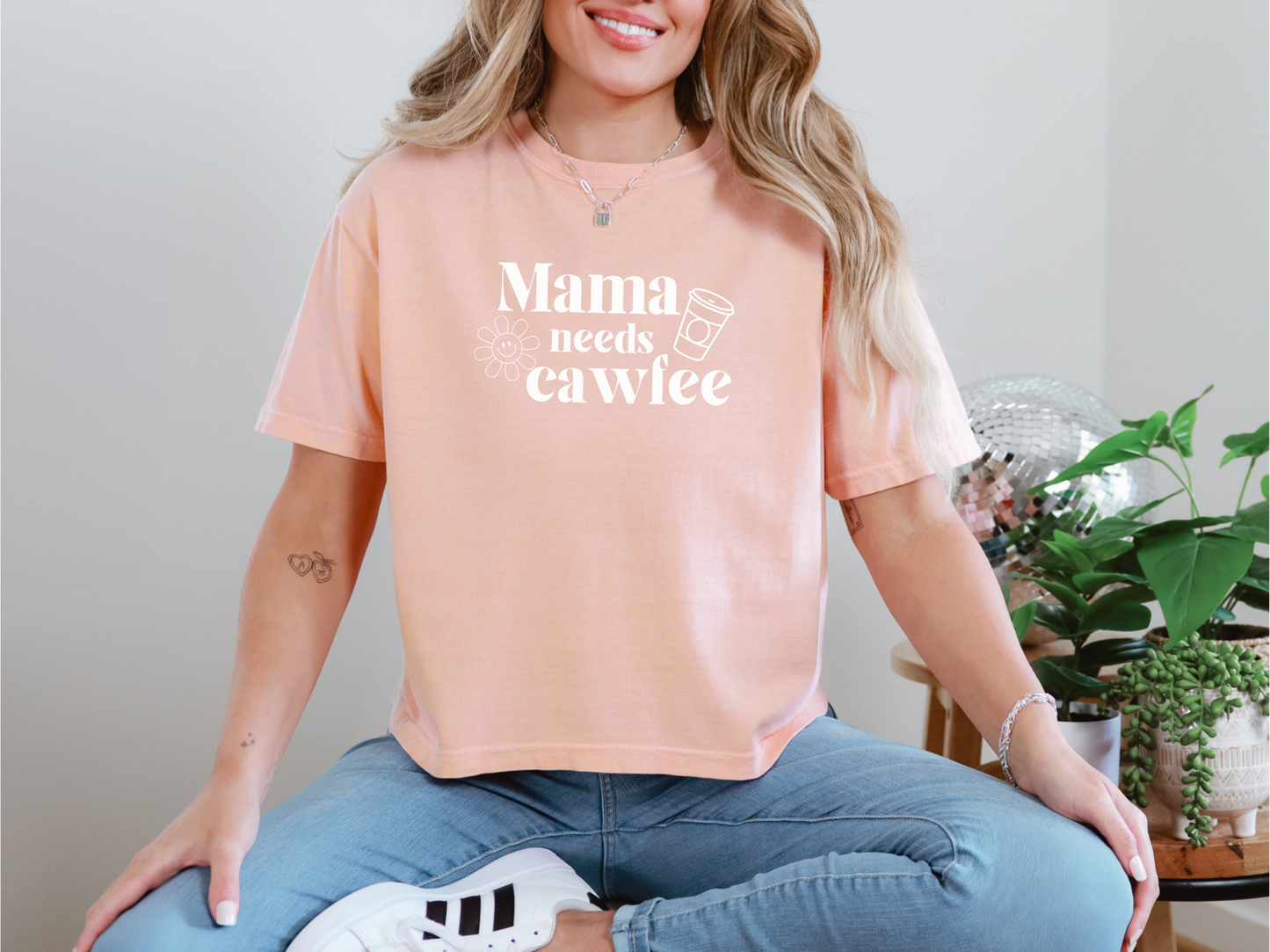 Boxy Tee: Long Island Accent 'Mama Needs Coffee' Shirt