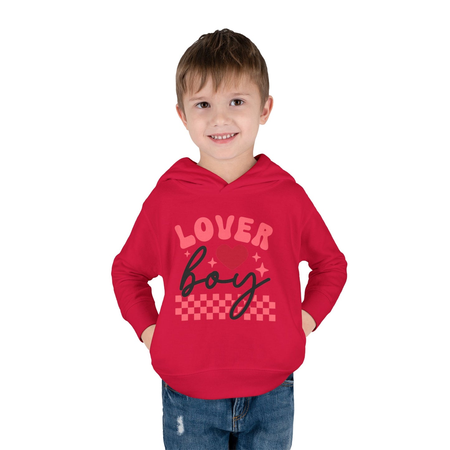 Toddler Fleece Hoodie Little Lover Boy Valentines Day Sweatshirt