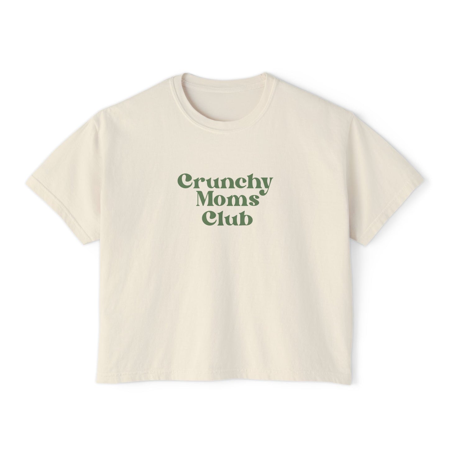 Crunchy Moms' Club Boxy Tee - Eco-Friendly Shirt for Moms, Casual Wear, Gift for Mother's Day, Relaxed Fit Tee