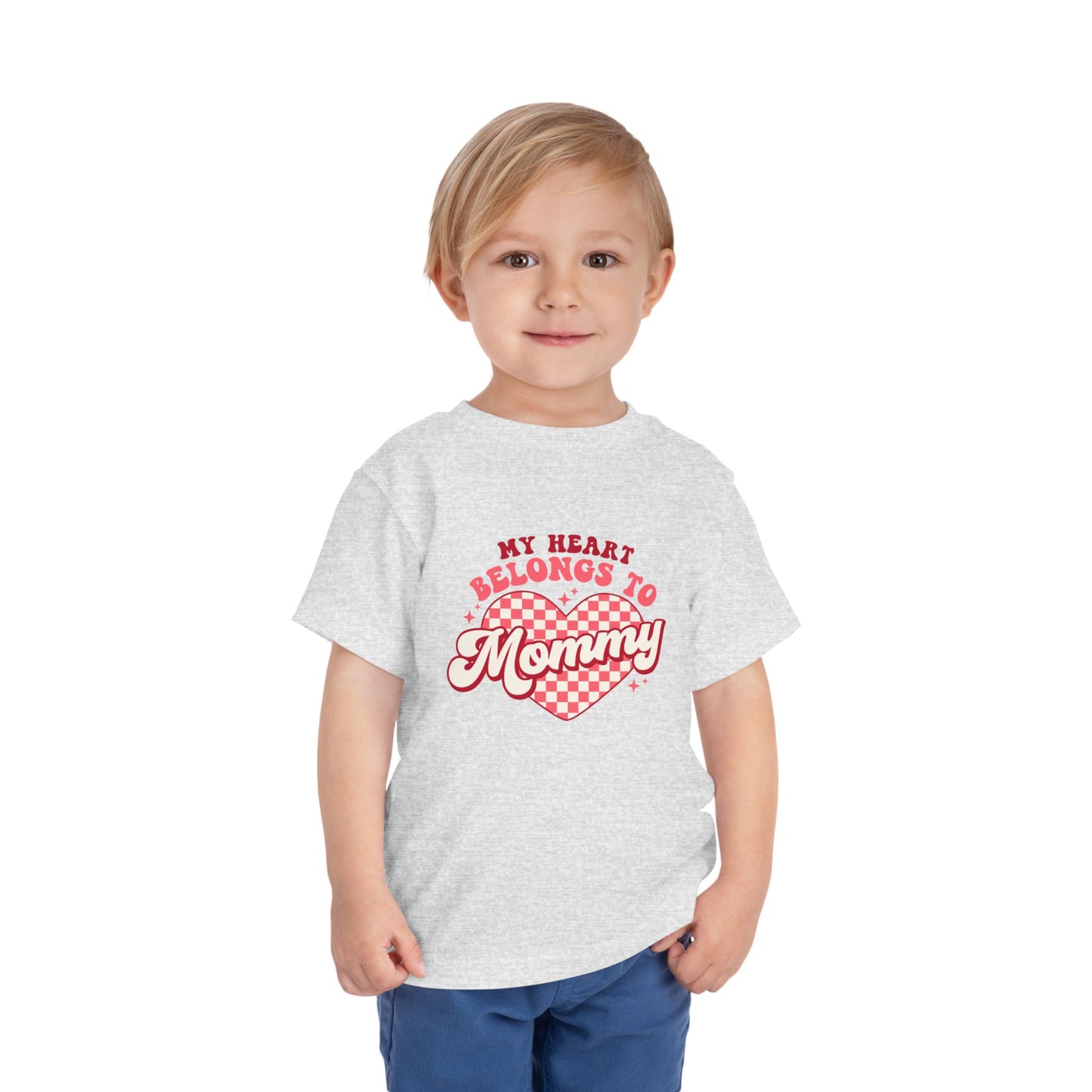 Toddler Valentine's Day Tee, My Heart Belongs to Mommy Shirt, Cute Toddler T-Shirt, Kids Love Gift, Family Love Top
