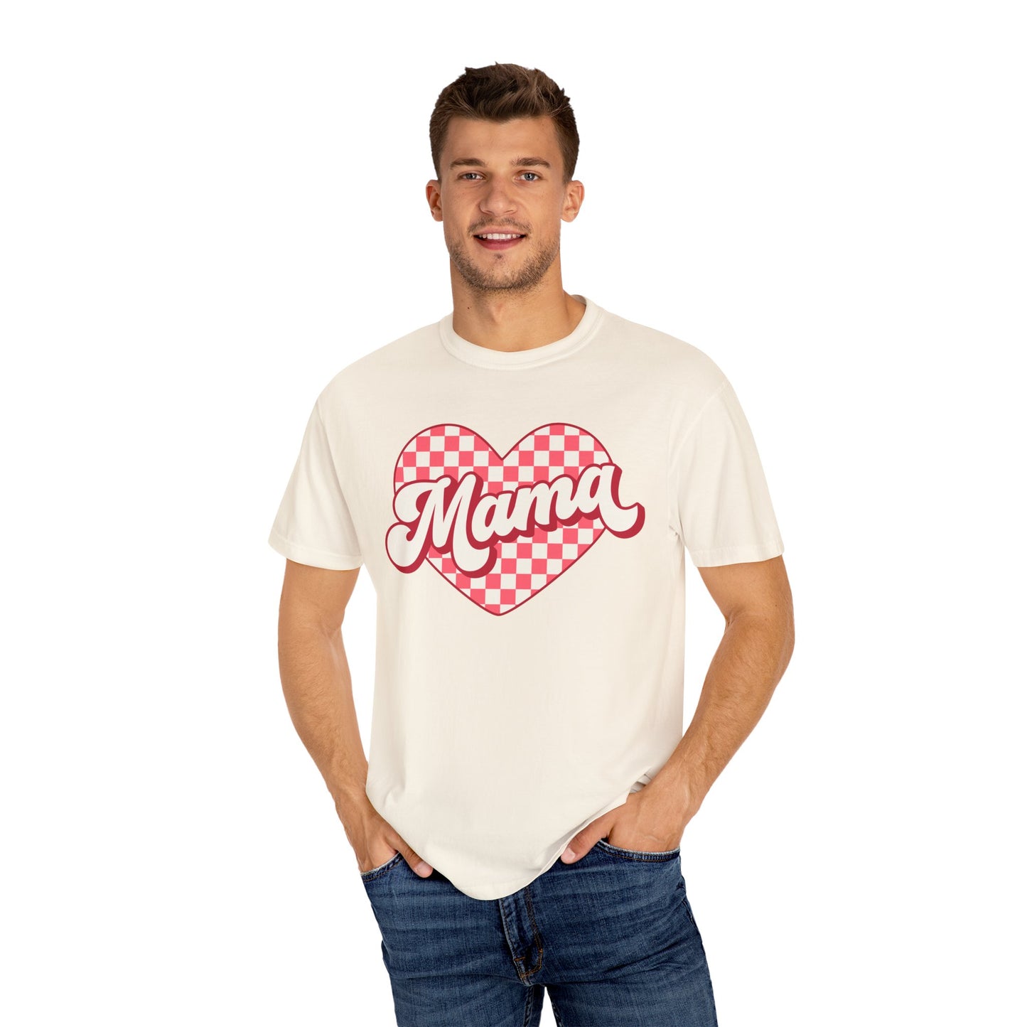 Valentine's Day Heart Mama Comfort Colors Shirt, Love Tee, Holiday Gift, Valentine's Day Shirt, Unisex Tee, Heart Tshirt