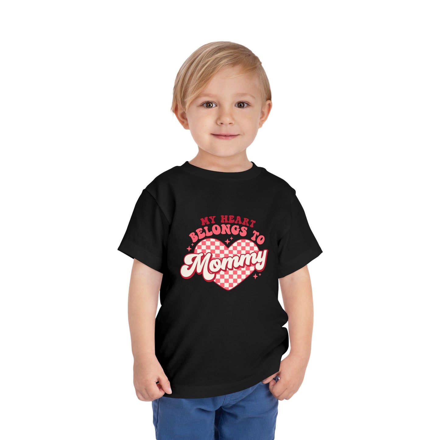 Toddler Valentine's Day Tee, My Heart Belongs to Mommy Shirt, Cute Toddler T-Shirt, Kids Love Gift, Family Love Top