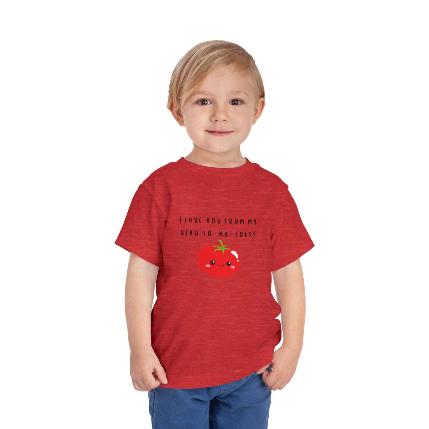 Toddler Valentine's Day Tee - Cute Tomato 'I Love You From My Head to-ma-toes'
