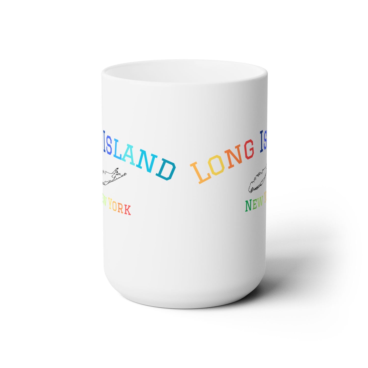 Rainbow Colorblock Long Island Ceramic Mug 15oz
