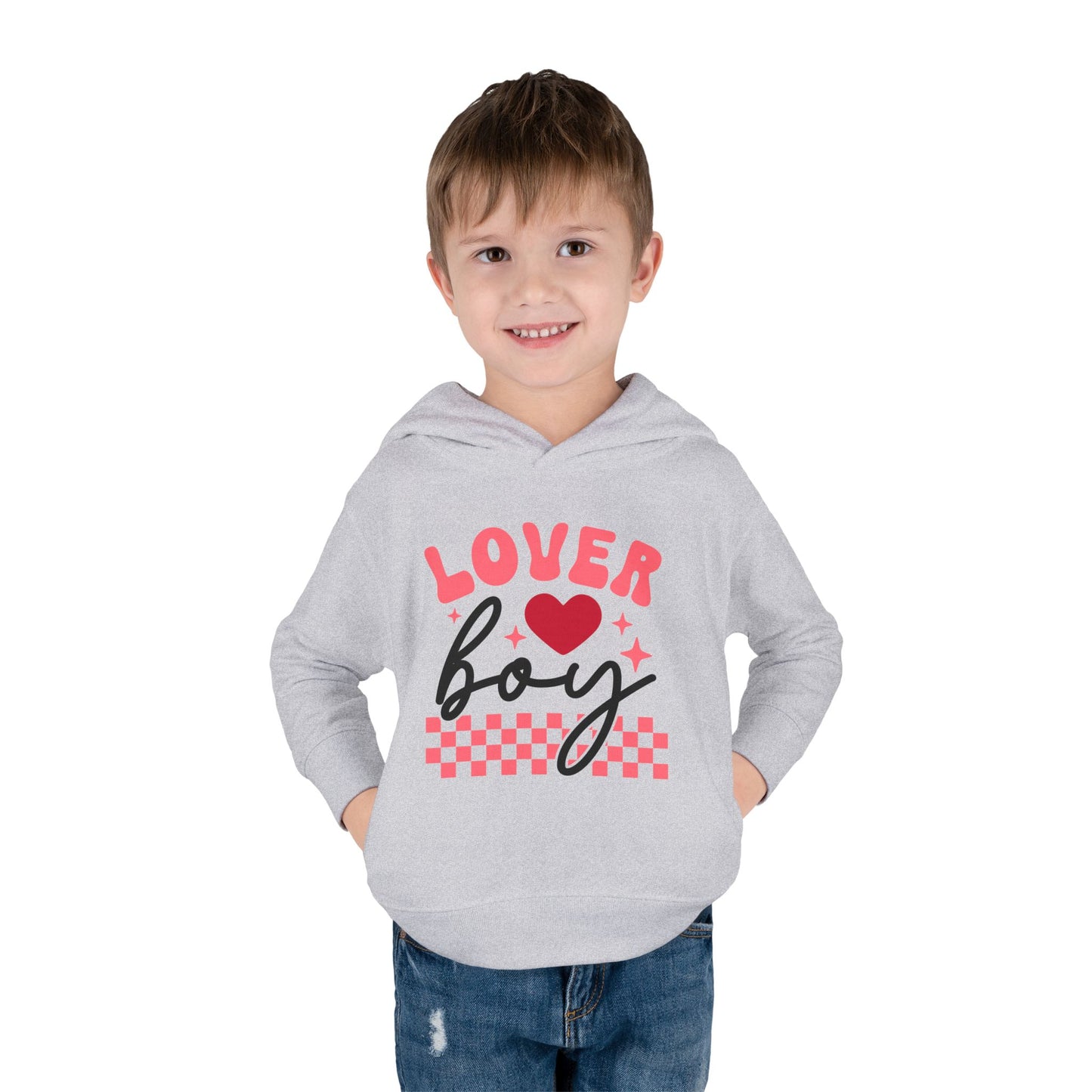 Toddler Fleece Hoodie Little Lover Boy Valentines Day Sweatshirt