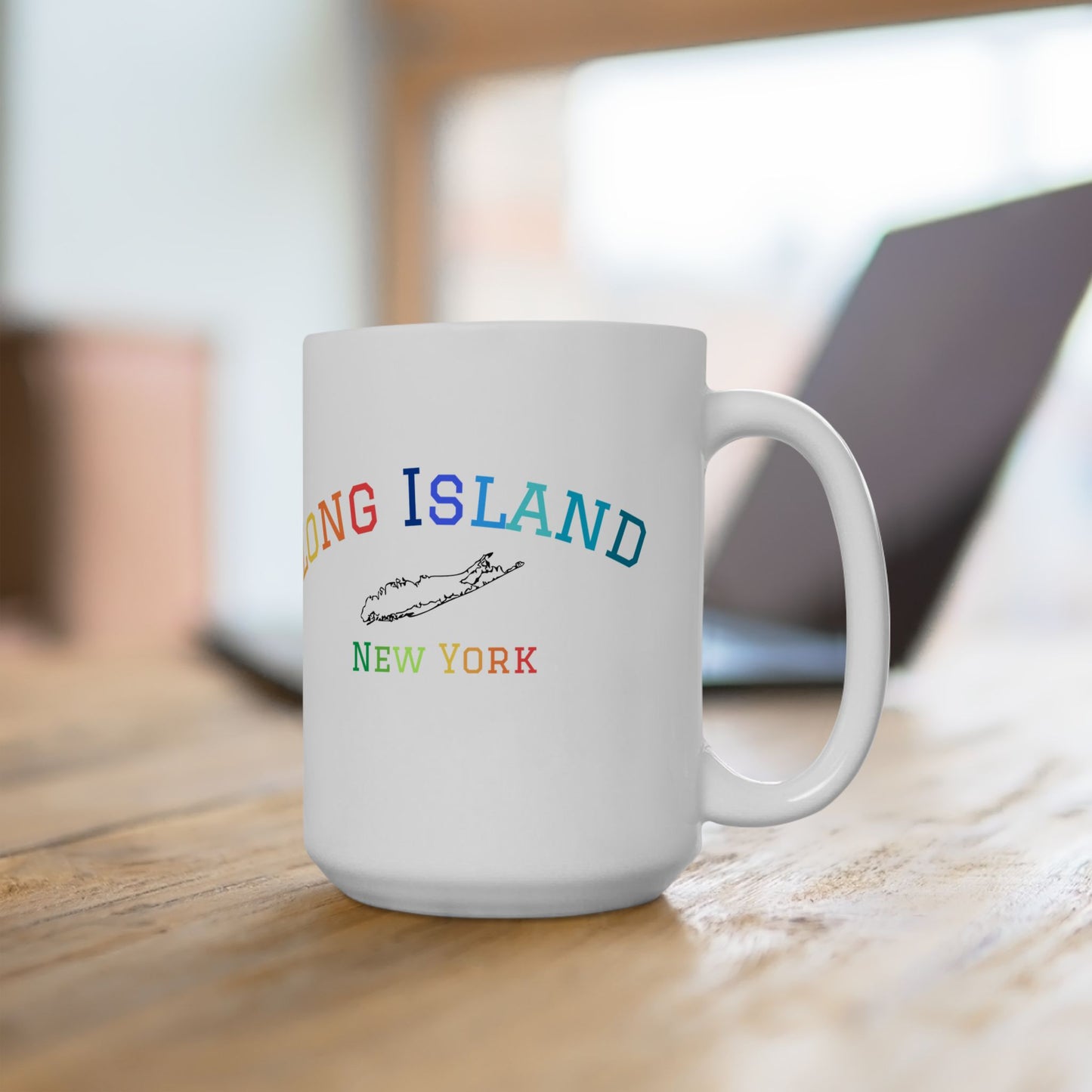 Rainbow Colorblock Long Island Ceramic Mug 15oz
