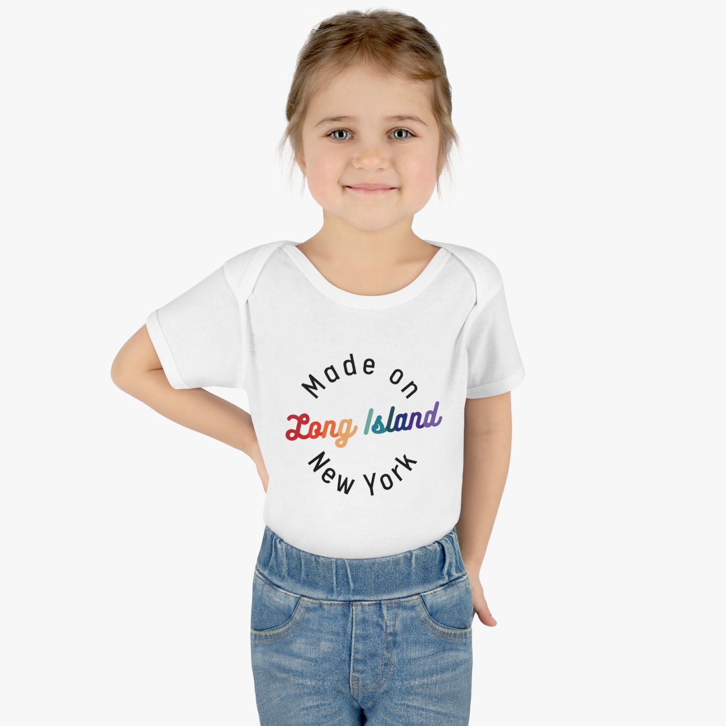 Made on Long Island baby bodysuit