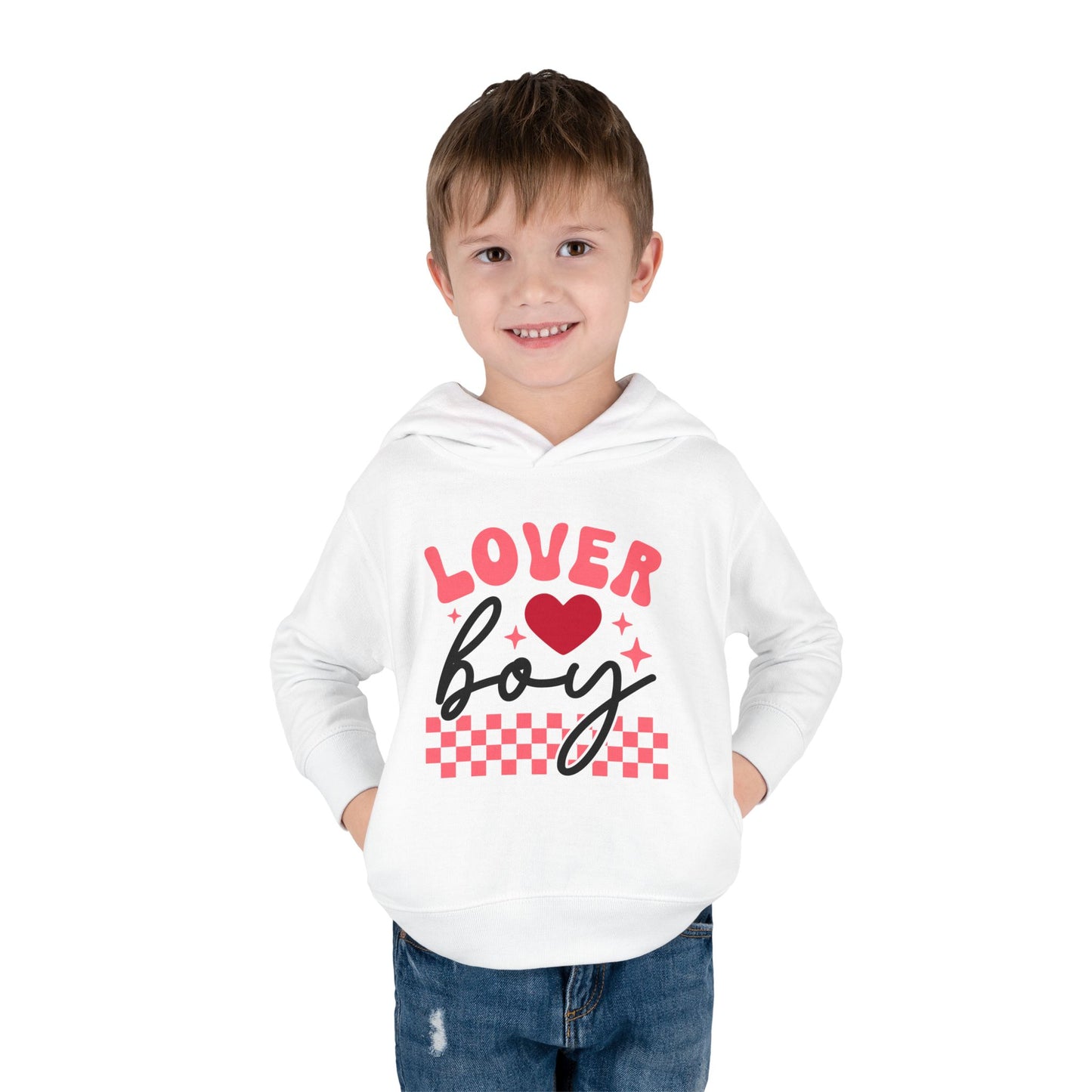 Toddler Fleece Hoodie Little Lover Boy Valentines Day Sweatshirt