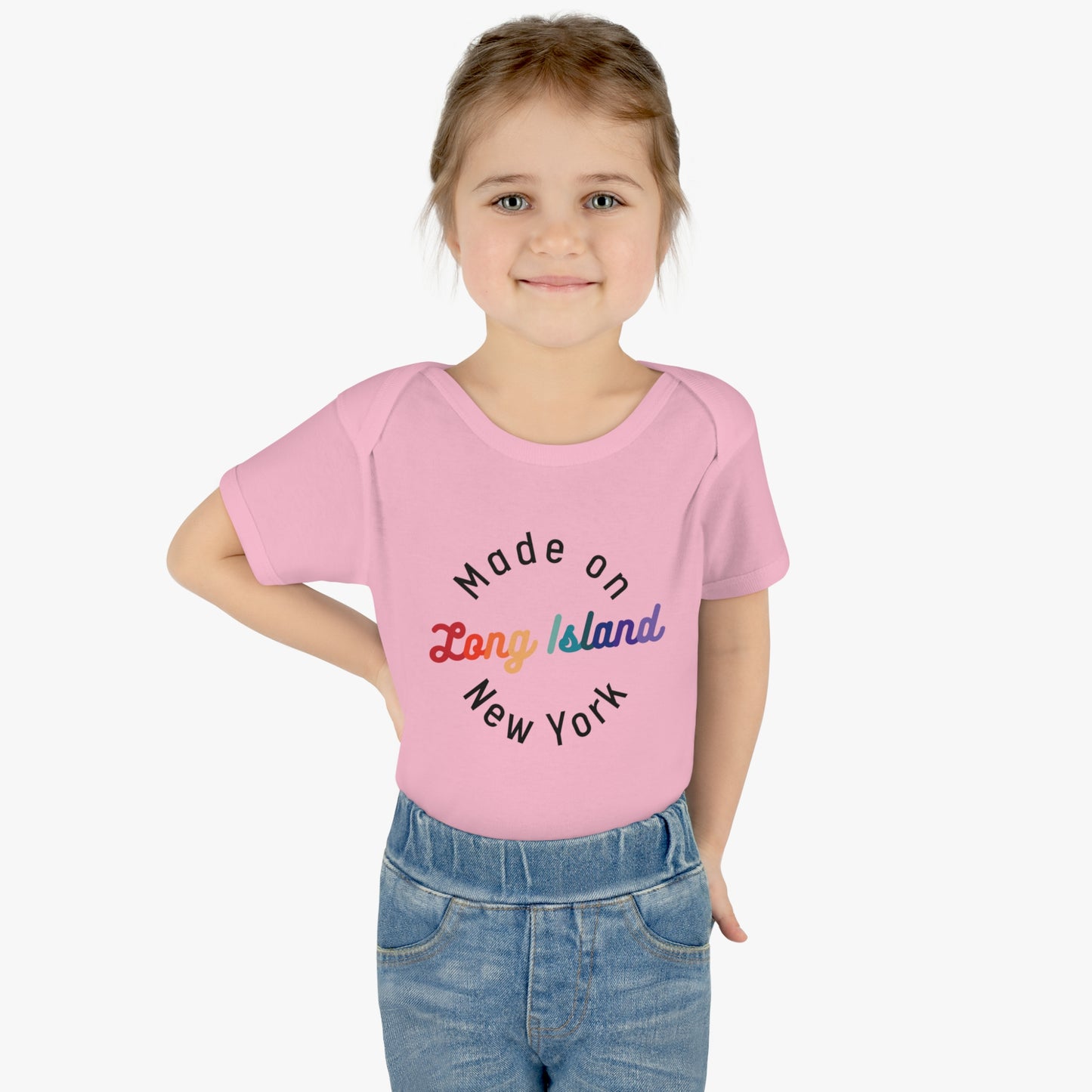 Made on Long Island baby bodysuit
