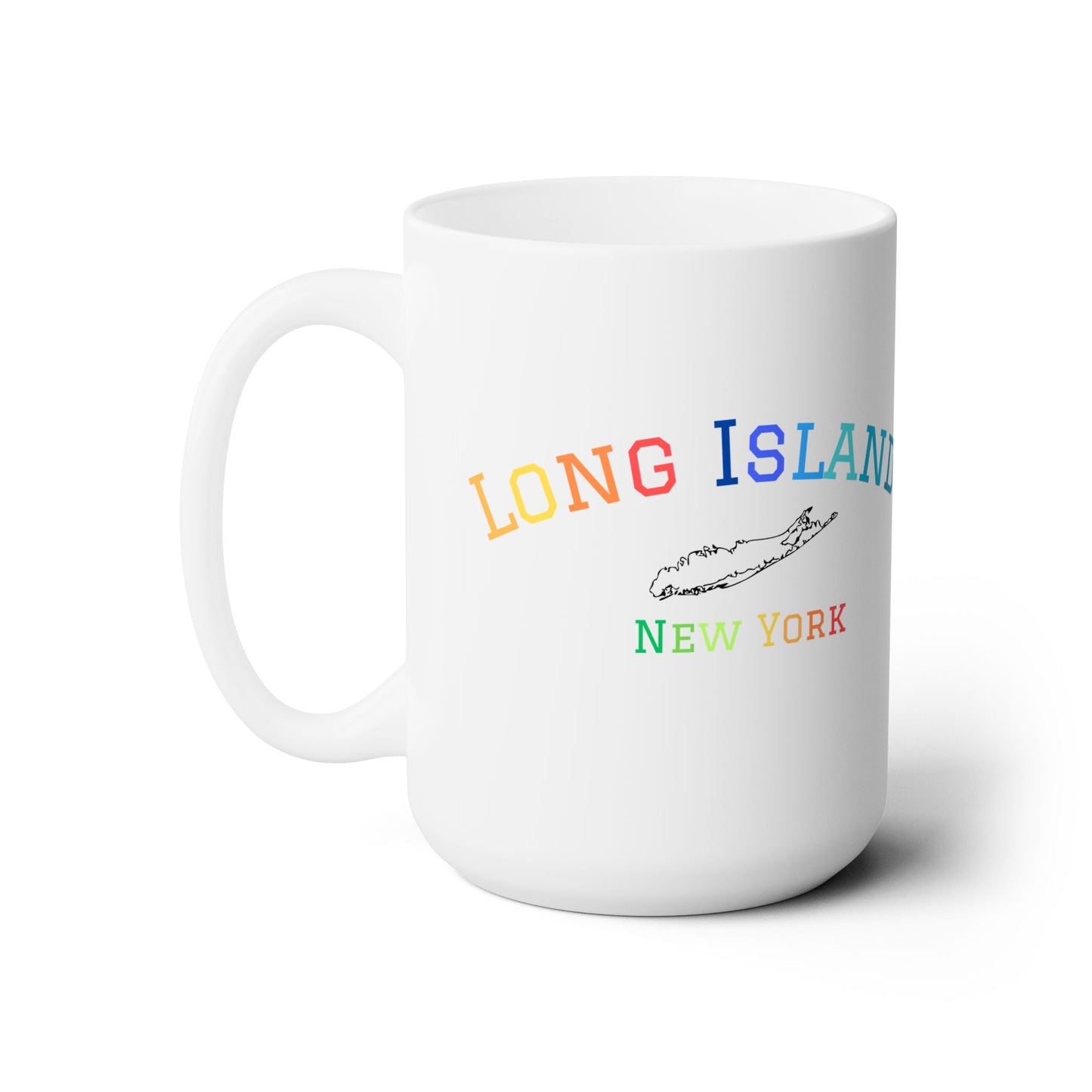 Rainbow Colorblock Long Island Ceramic Mug 15oz