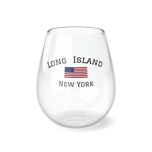 Long Island, New York Stemless Wine Glass, 11.75oz