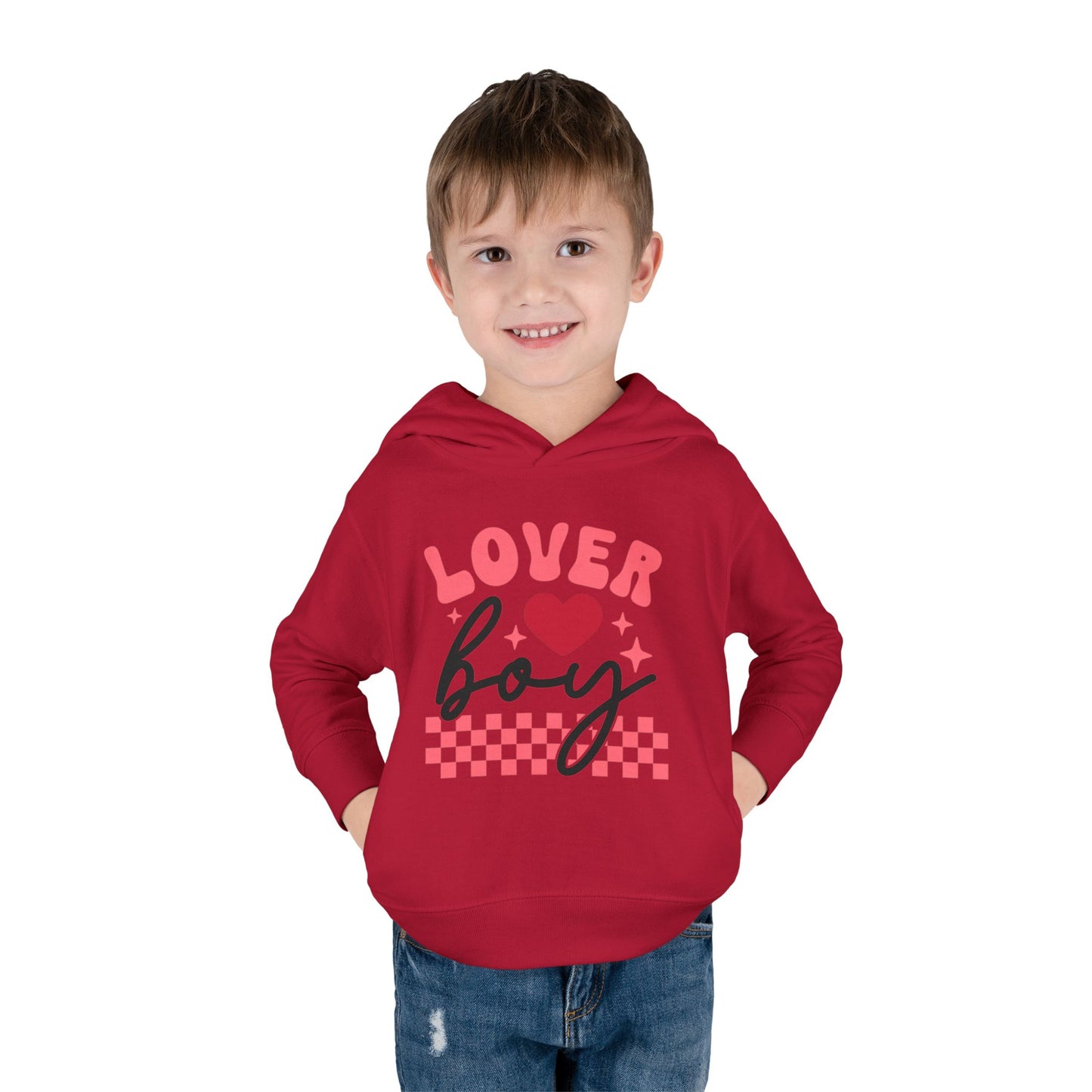 Toddler Fleece Hoodie Little Lover Boy Valentines Day Sweatshirt