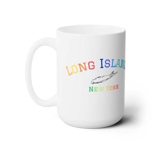 Rainbow Colorblock Long Island Ceramic Mug 15oz